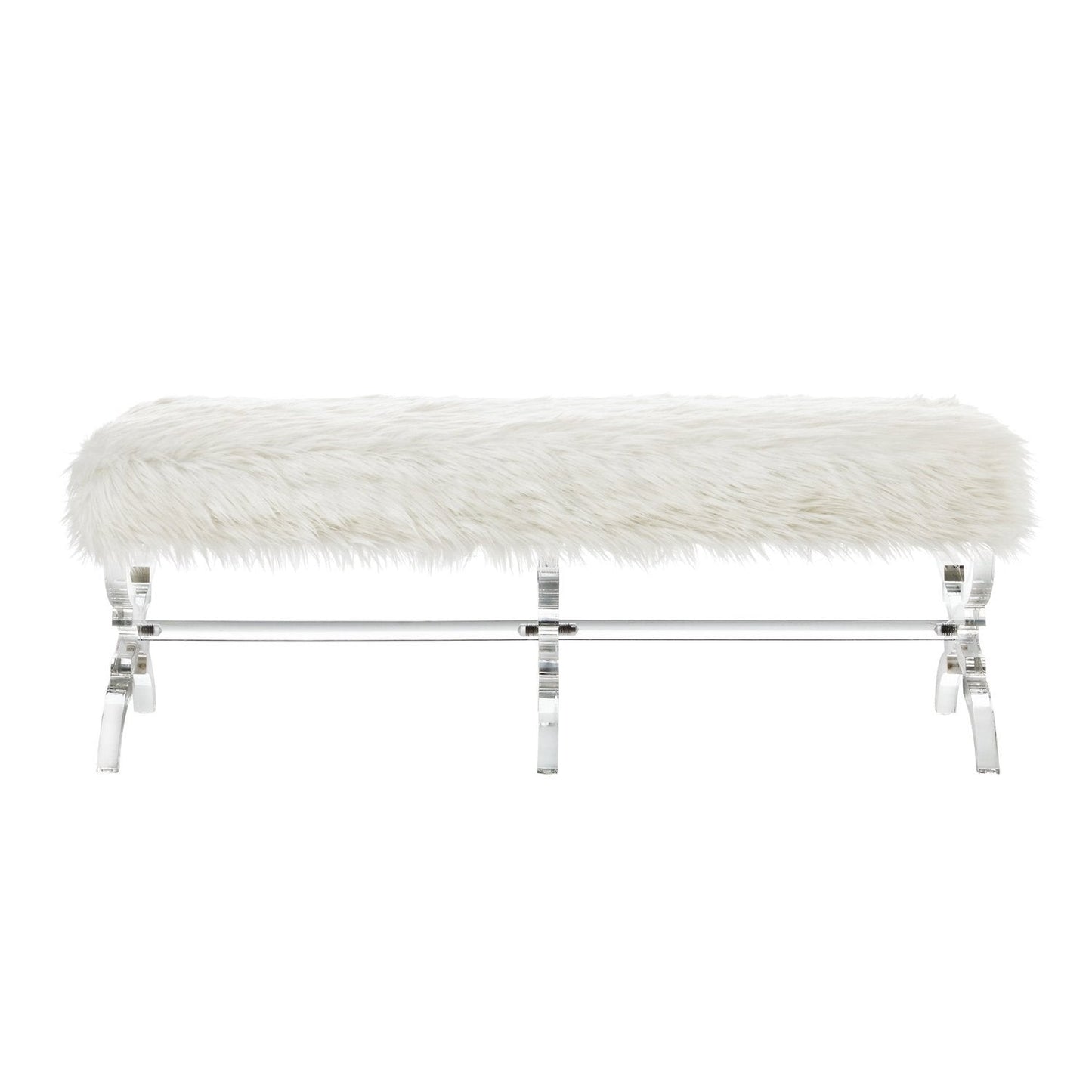 Giselle Faux Fur X-Leg Bench