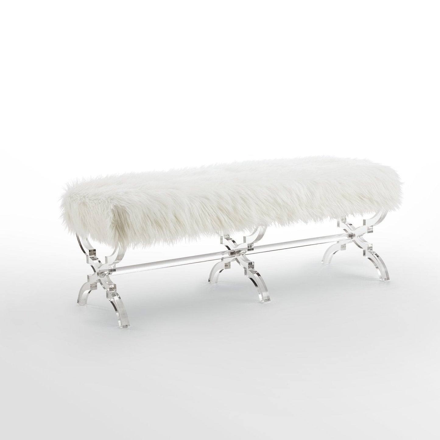 Giselle Faux Fur X-Leg Bench