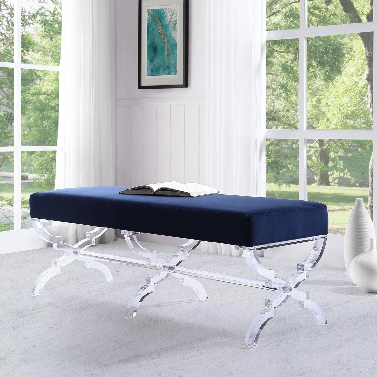 Giselle Velvet X-Leg Bench