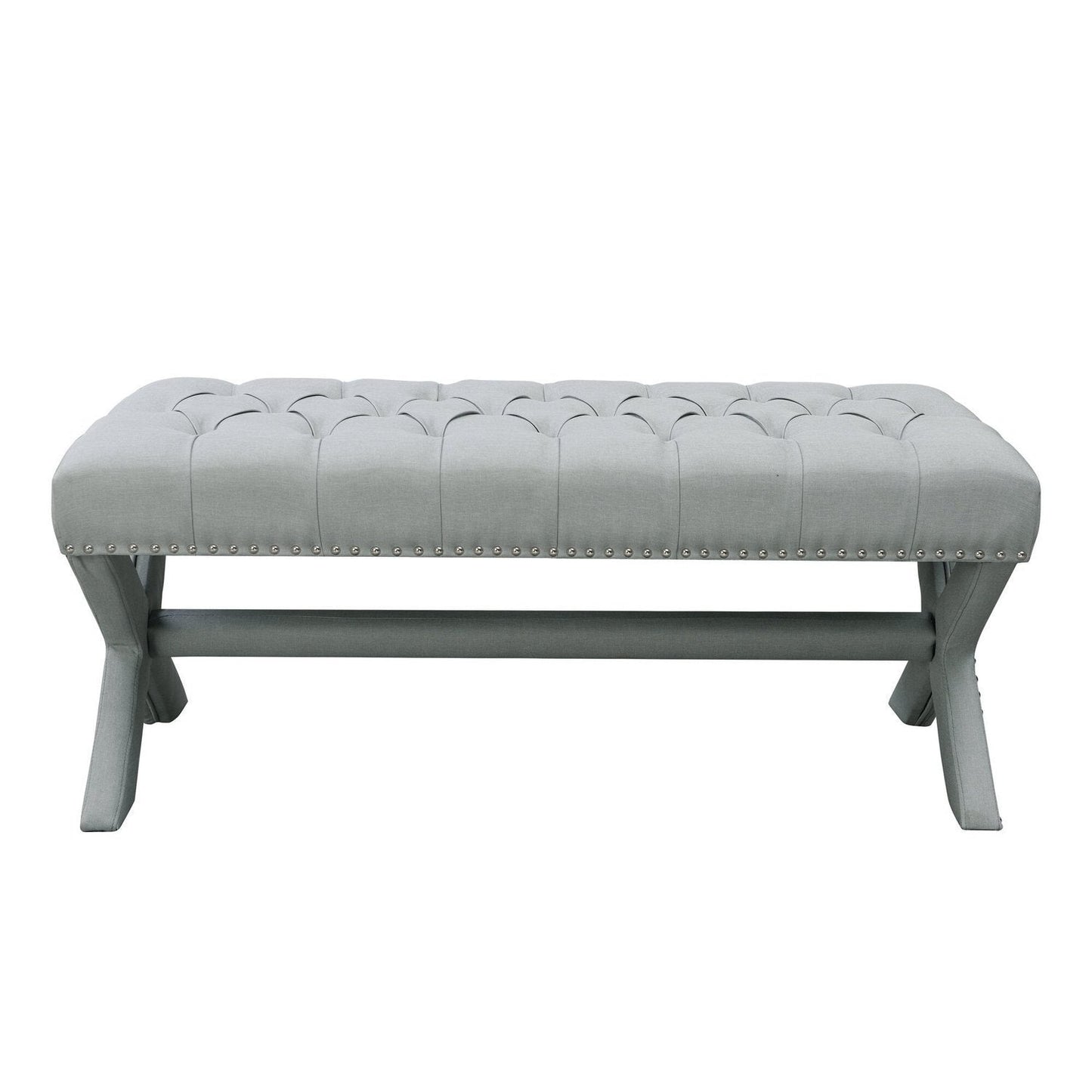 Louis Linen X-Leg Bench