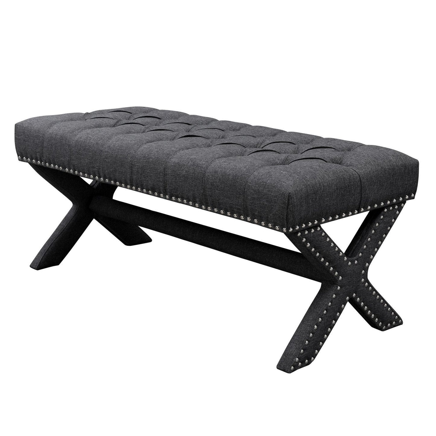 Louis Linen X-Leg Bench