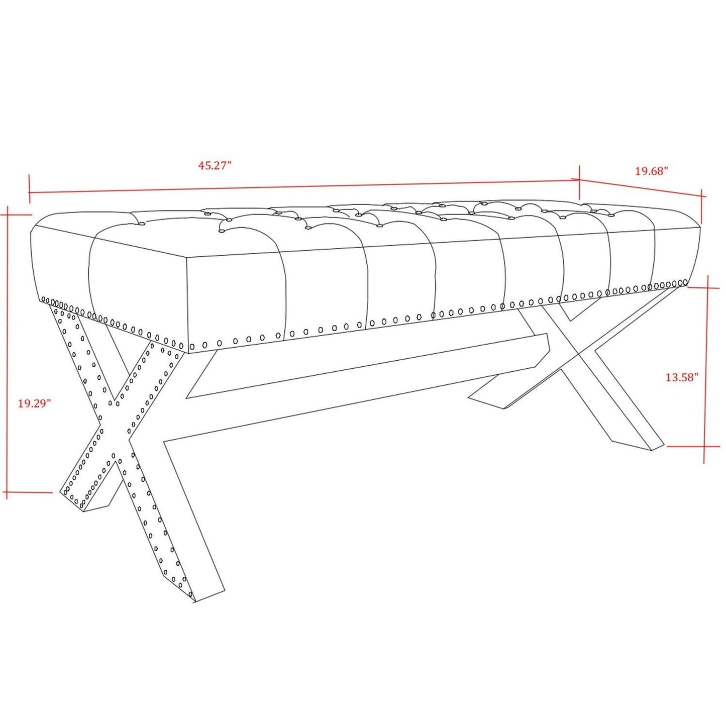 Louis Linen X-Leg Bench