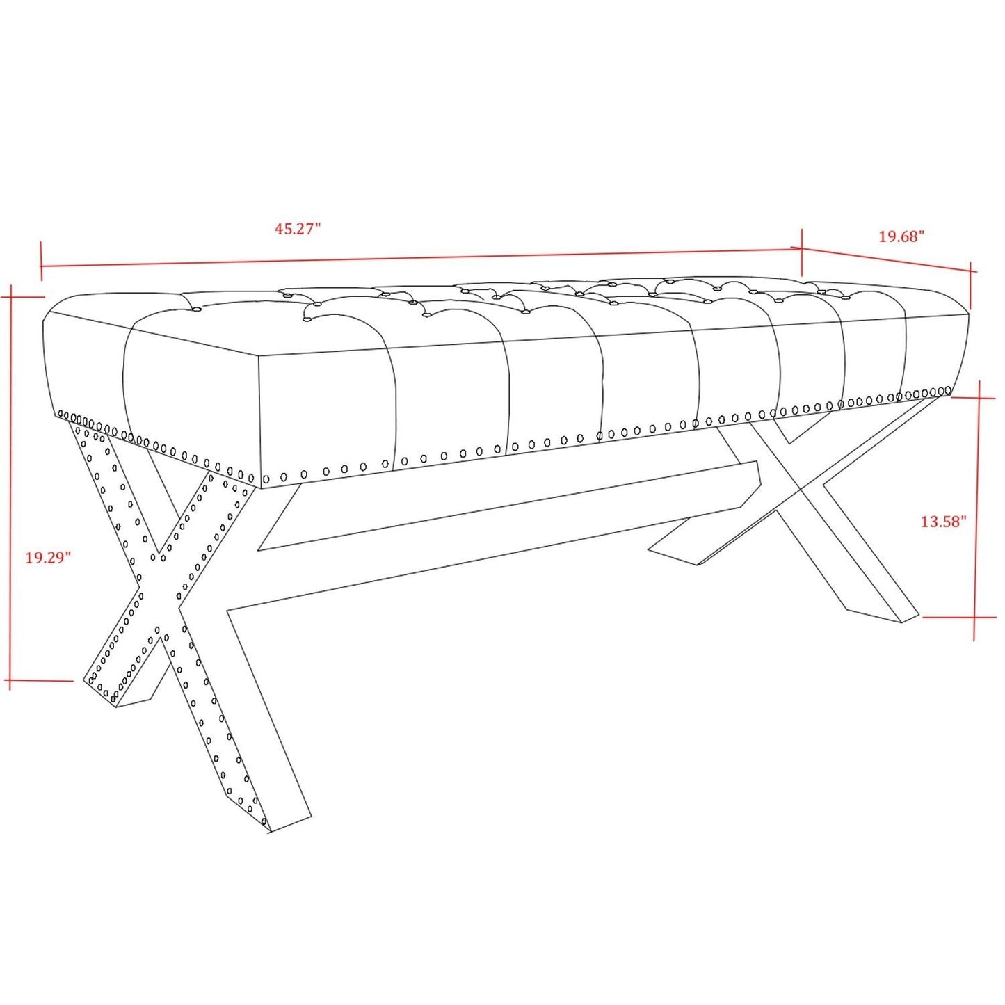 Louis Velvet X-Leg Bench