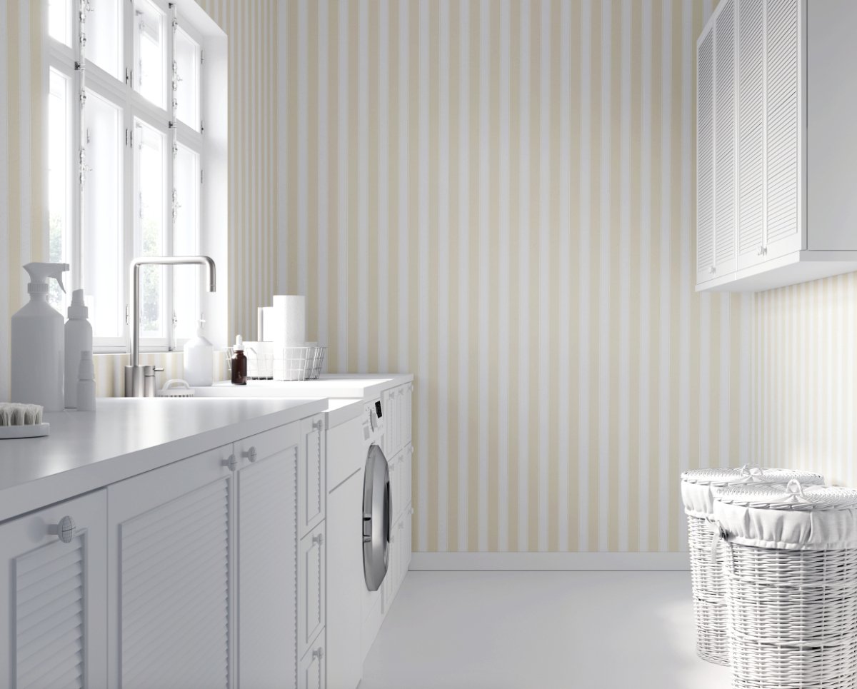 Buttercream Stripes Wallpaper