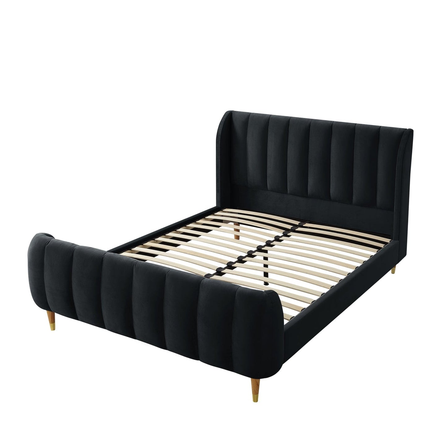 Misael Velvet Platform Bed