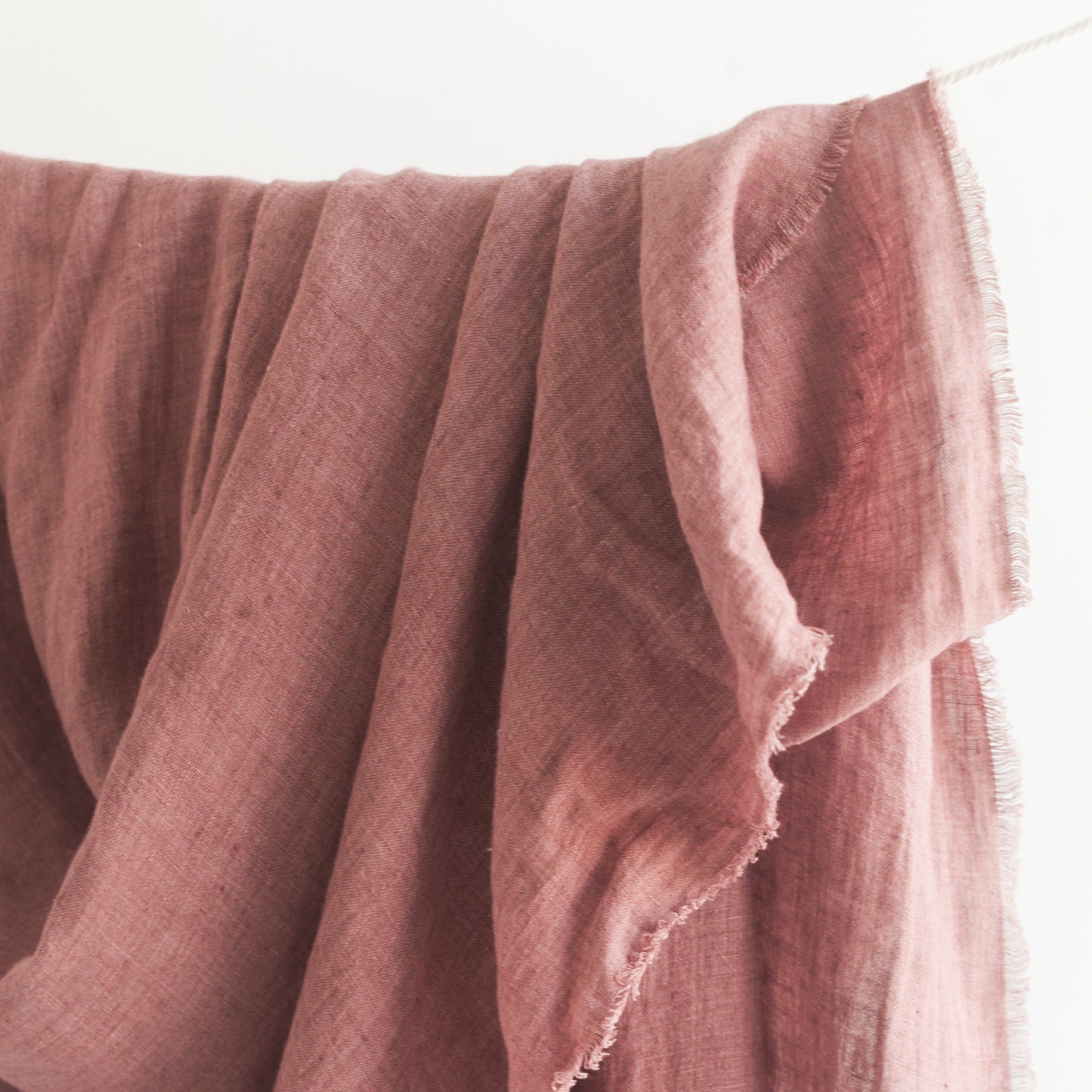 Stone Washed Linen Throw - Ash Rose