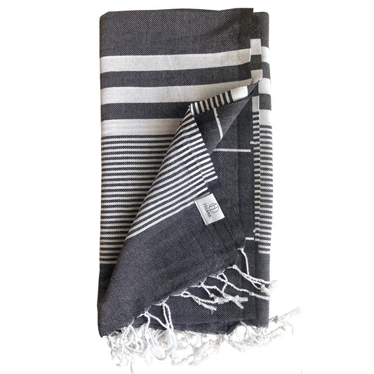 Martinica Hand-loomed Sustainable Turkish Towel -Black