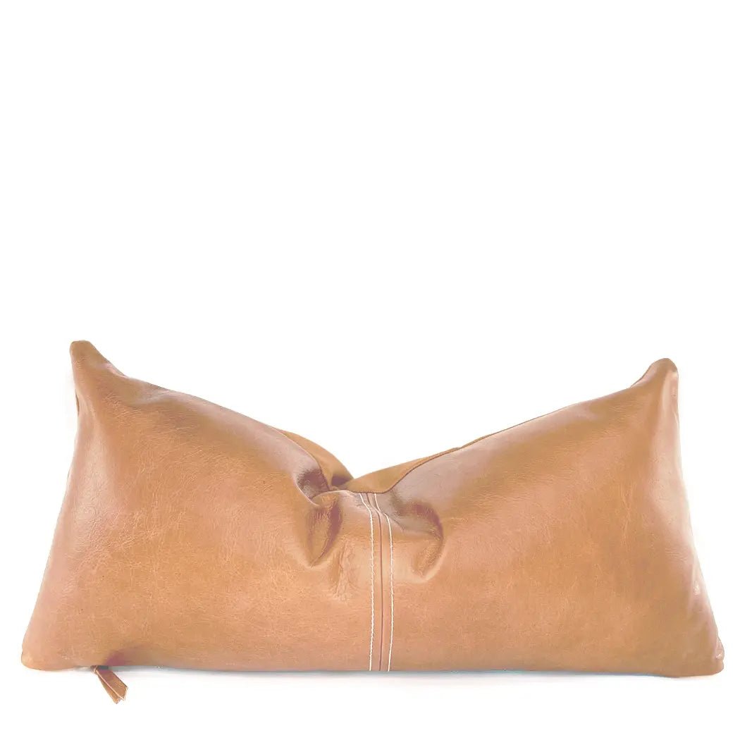 Handcrafted Genuine Leather Accent Pillow | 18" Leather Throw Pillow