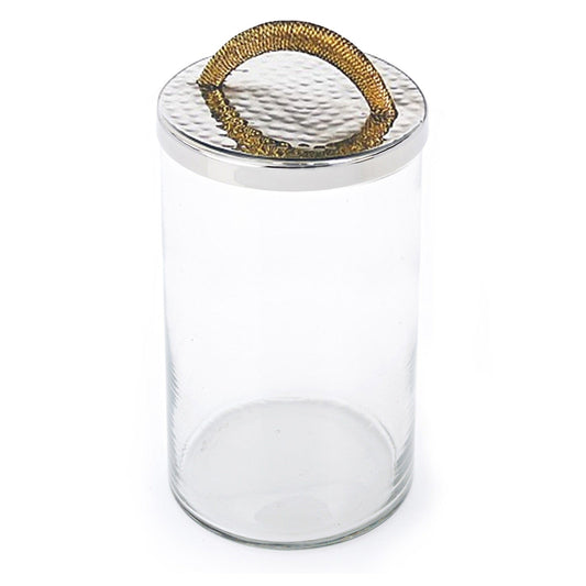 Large Glass Canister with Stainless Steel Lid and Gold Handle