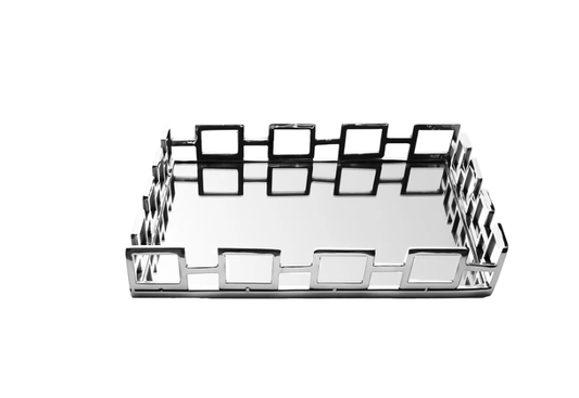 Square Mirror Tray with Square Loop Design