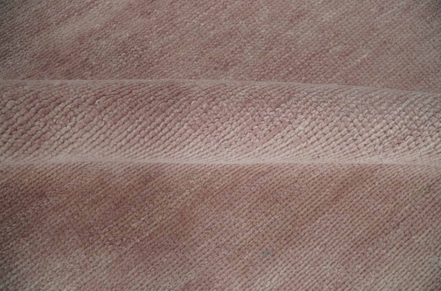 Contemporary Custom Made Modern Solid Peach Hand knotted Wool Area Rug