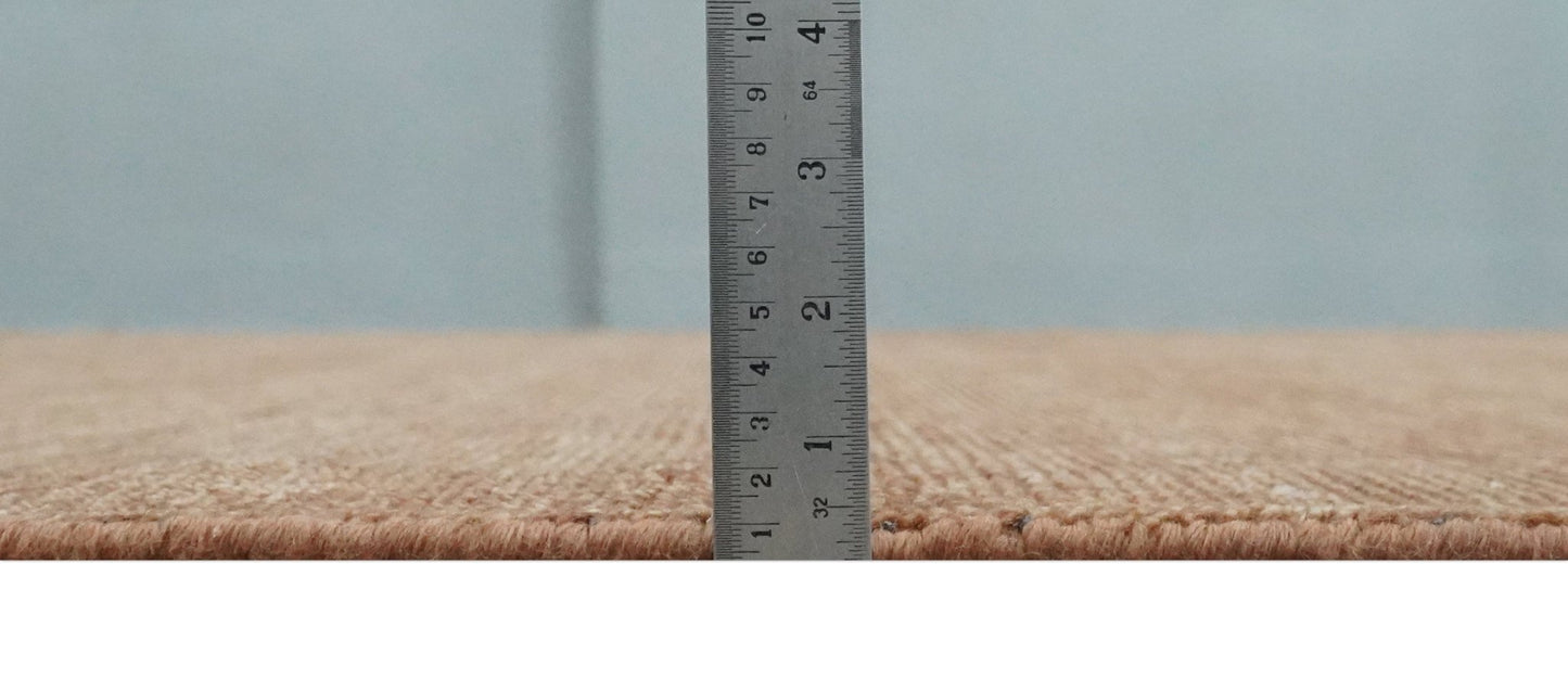 Contemporary Solid Brick Red Hand knotted Custom Made wool Area Rug