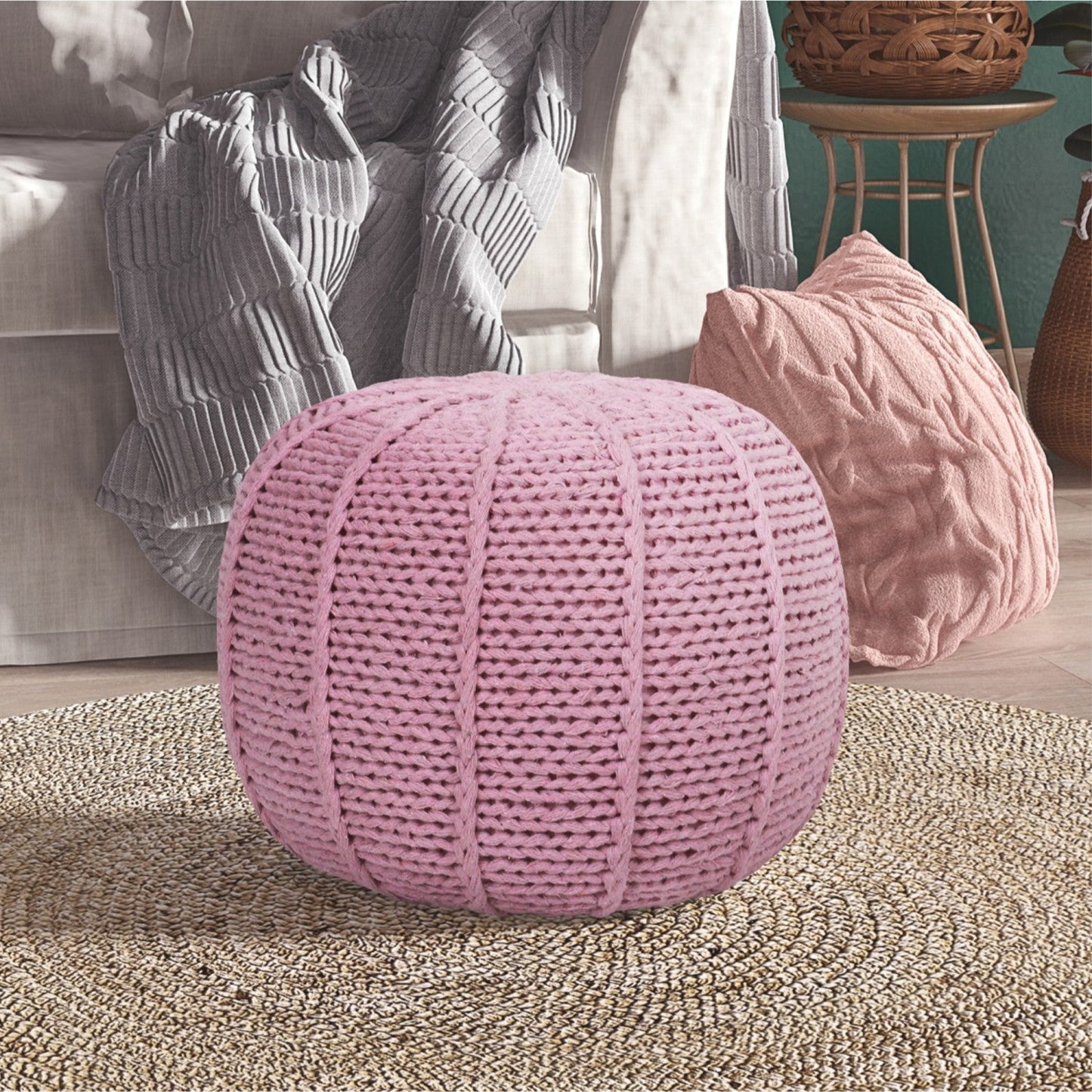 Jonathon Hand Knitted Pouf