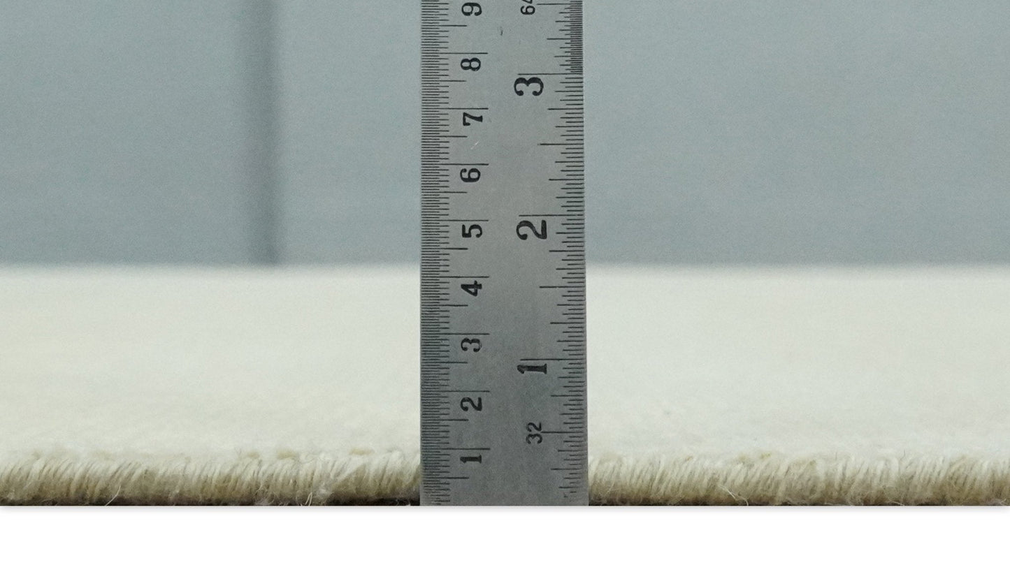 Custom Made Beige Modern Solid Hand knotted wool Area Rug