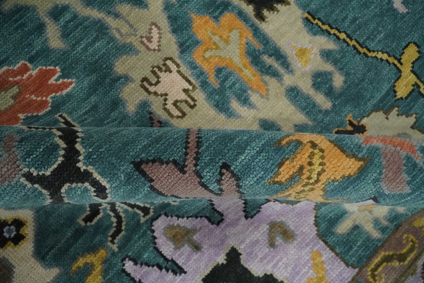 Custom Made Blue and Brown Colorful Multi Size Oushak wool Area Rug