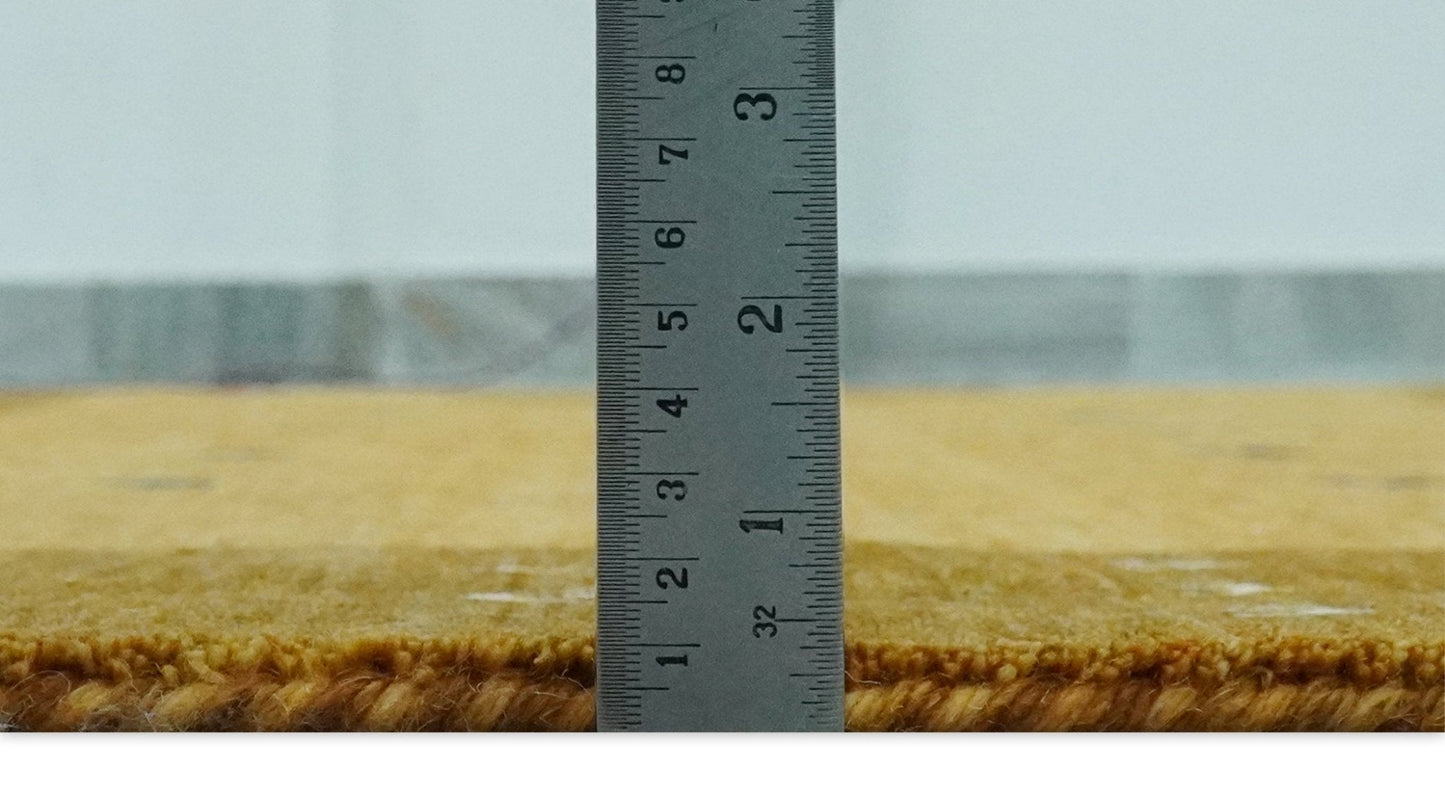 Custom Made Gold Tribal Gabbeh wool Area Rug