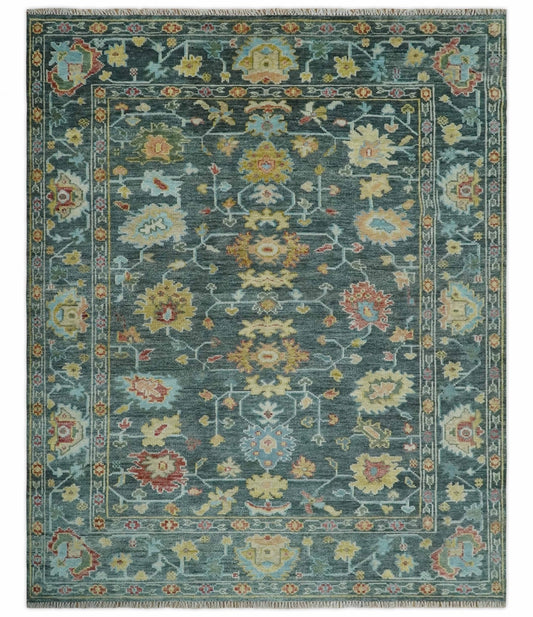 Custom Made Gray and Beige Hand knotted Traditional Oushak Multi Size wool Area Rug