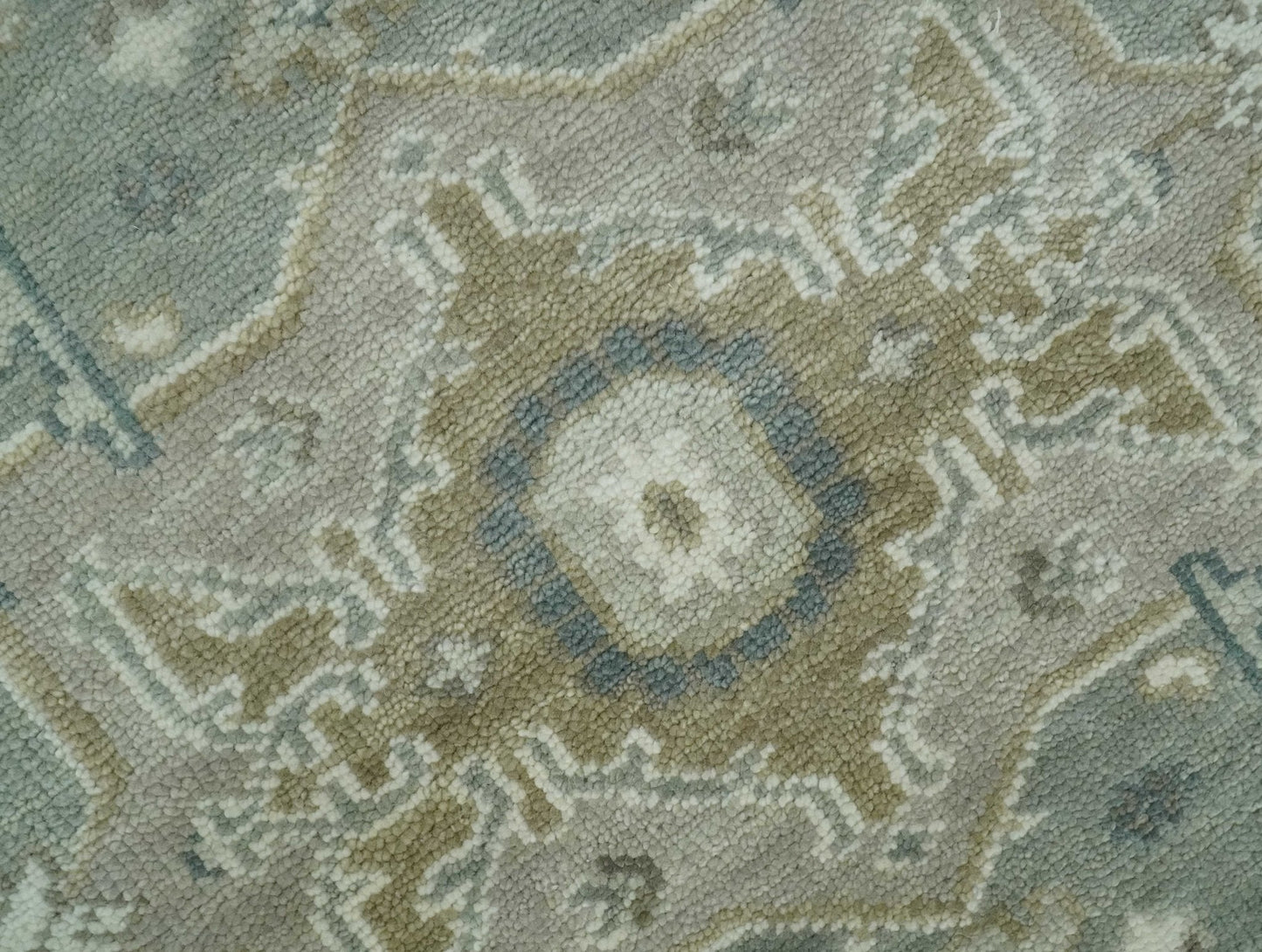 Custom Made Gray, Ivory and Silver Hand knotted Traditional Medallion wool Area Rug