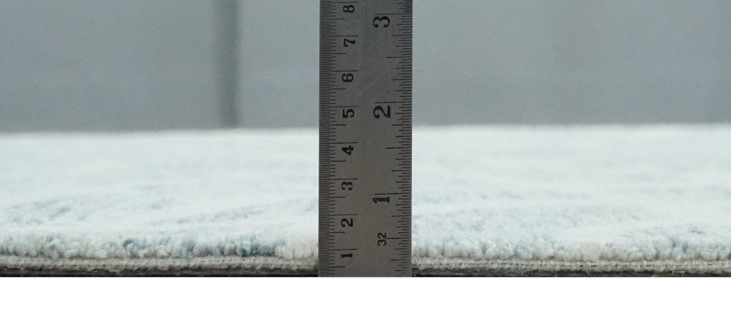 Custom Made Hand Tufted Ivory and Gray mosaic Pattern wool Area Rug