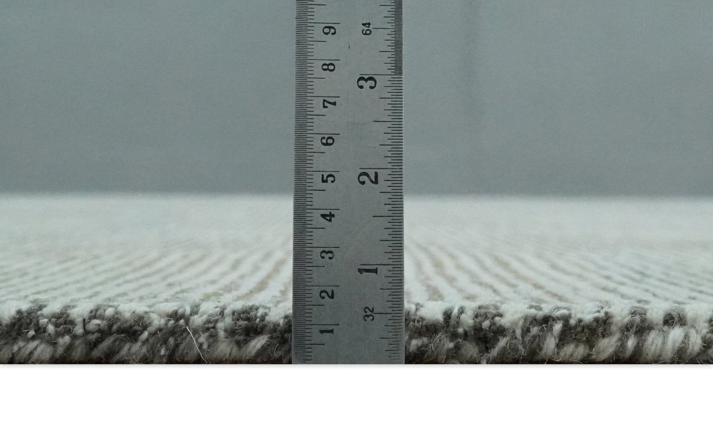 Custom Made Hand Tufted Ivory, Olive and Charcoal Modern Abstract Stripes Design Rug