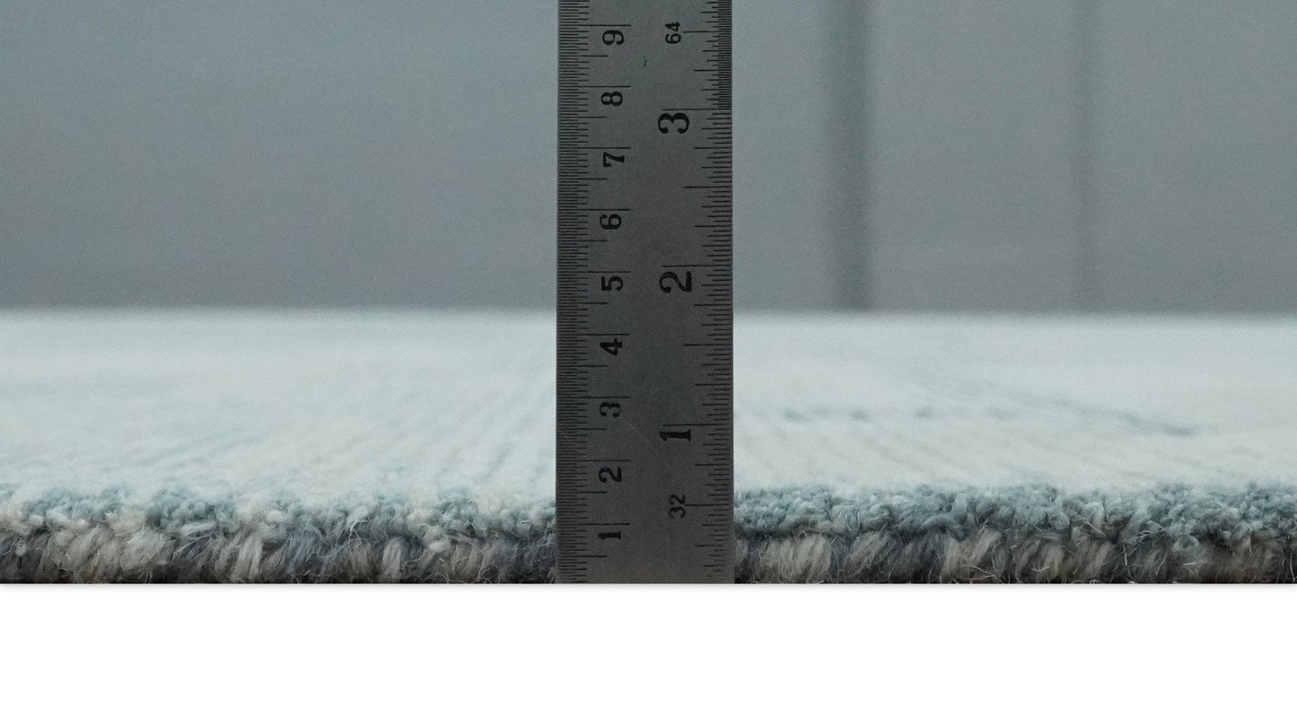 Custom Made Hand Tufted Ivory, Silver, Gray and Charcoal Modern Abstract Design Rug