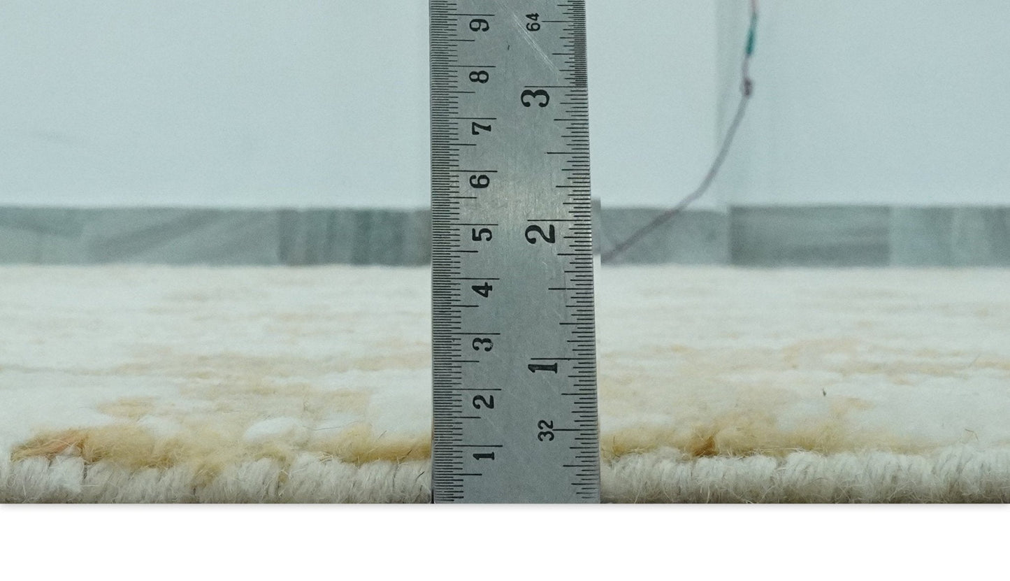 Custom Made Ivory and Olive Traditional Hand Knotted wool Area Rug