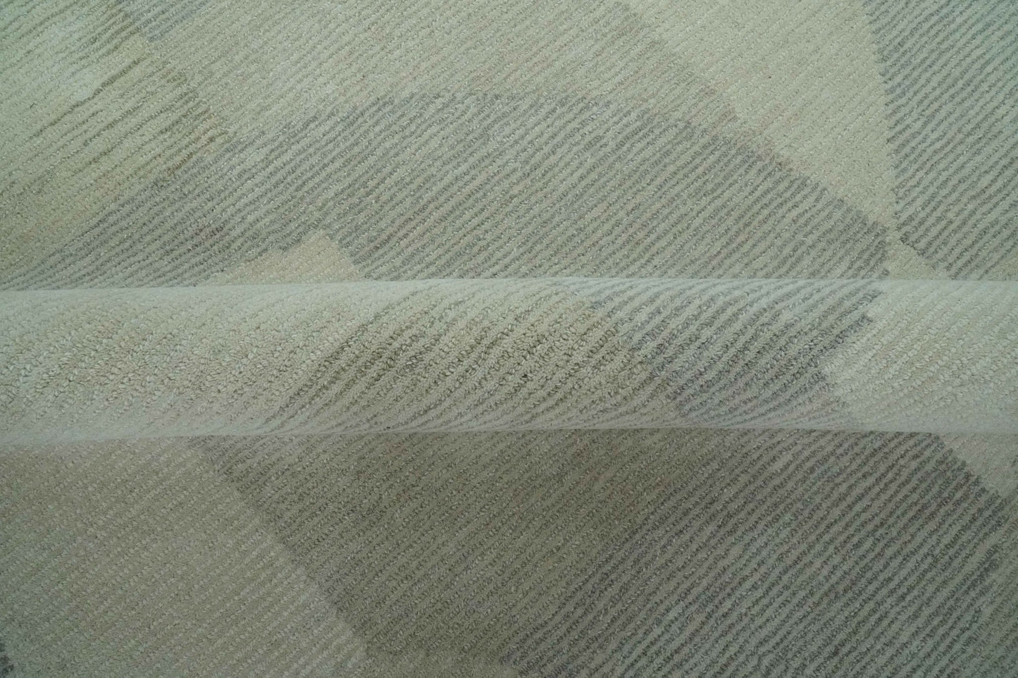 Custom Made Ivory, Gray and Beige Modern Contemporary Hand Tufted wool rug