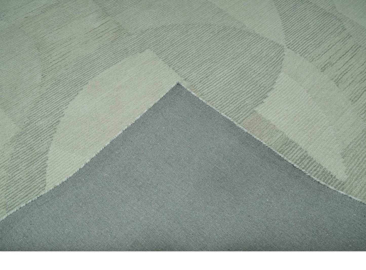 Custom Made Ivory, Gray and Beige Modern Contemporary Hand Tufted wool rug
