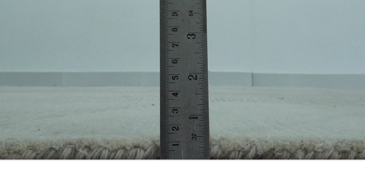 Custom Made Ivory, Gray and Beige Modern Contemporary Hand Tufted wool rug