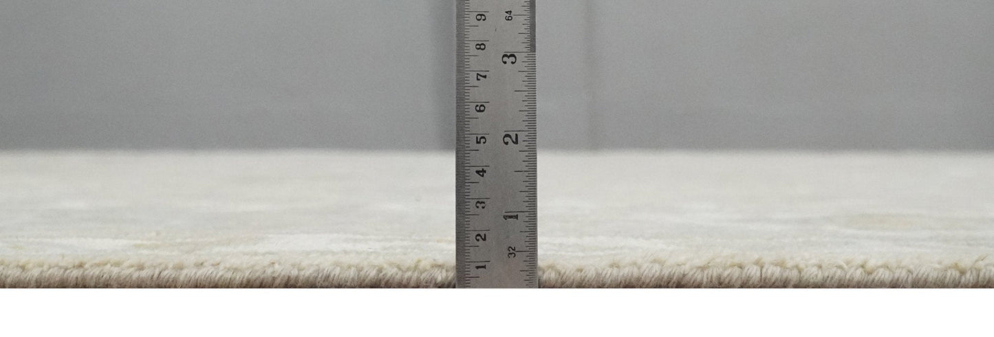 Custom Made Beige and Ivory Hand Knotted Traditional Oushak Wool Area Rug