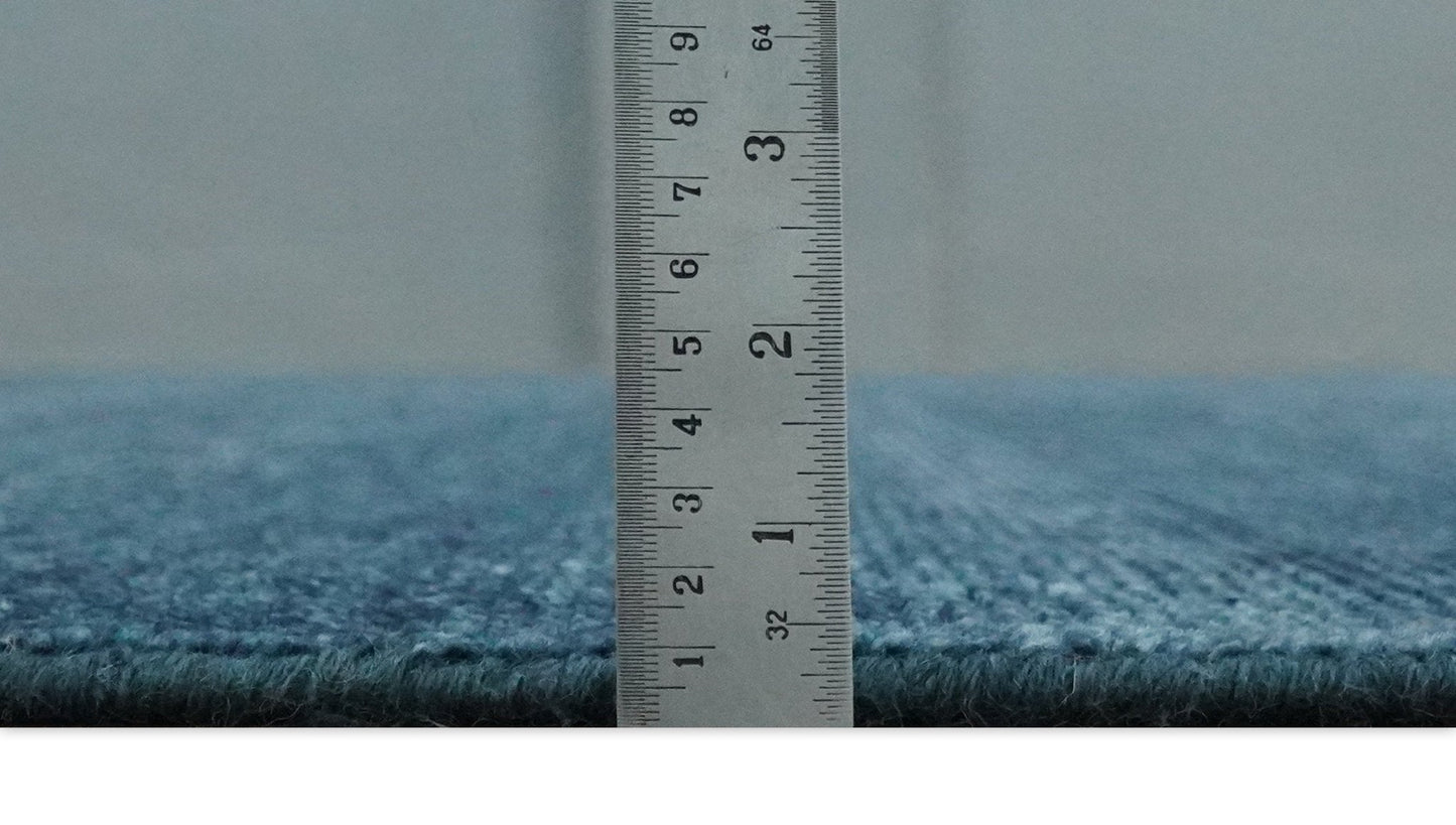 Custom Made Midnight blue Solid Hand knotted Modern wool Area Rug