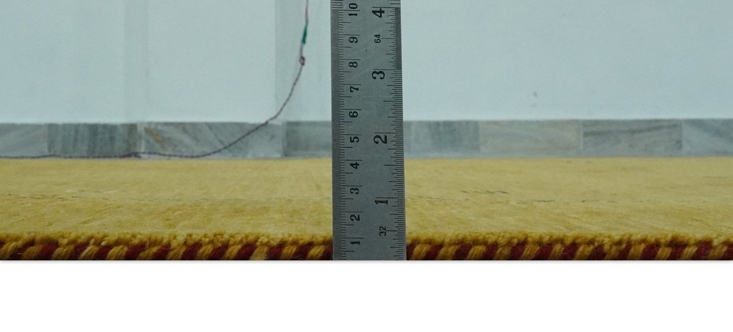 Custom Made Mustard Modern Tribal Design Wool Area Rug