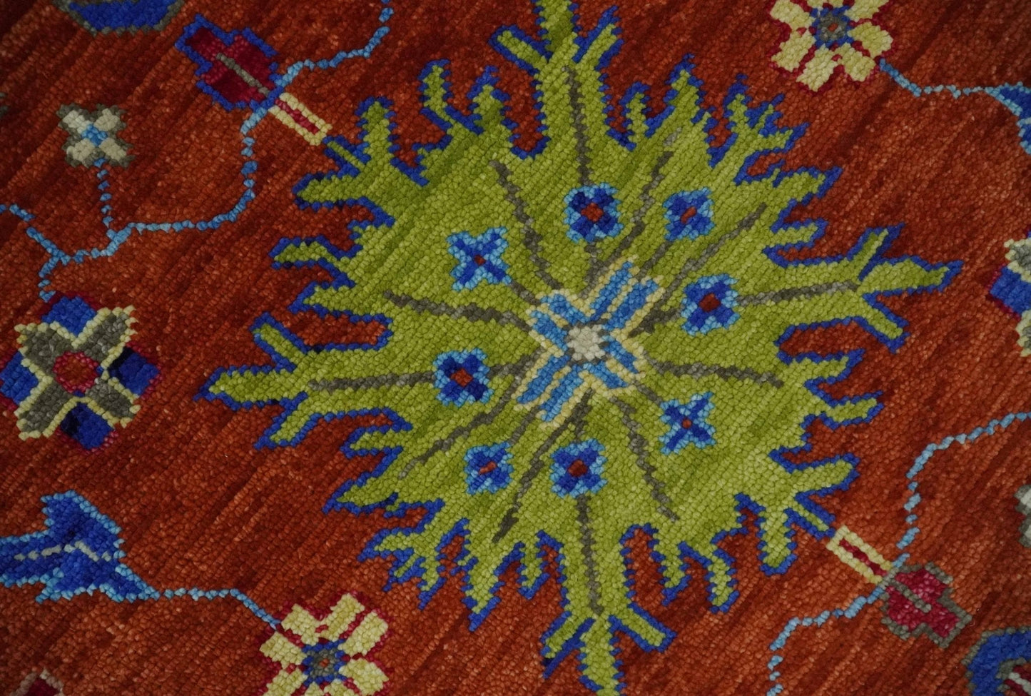 Custom Made Red and Ivory colorful Hand knotted Traditional Oushak Multi Size Wool Area Rug, Kids, Living Room and Bedroom Rug