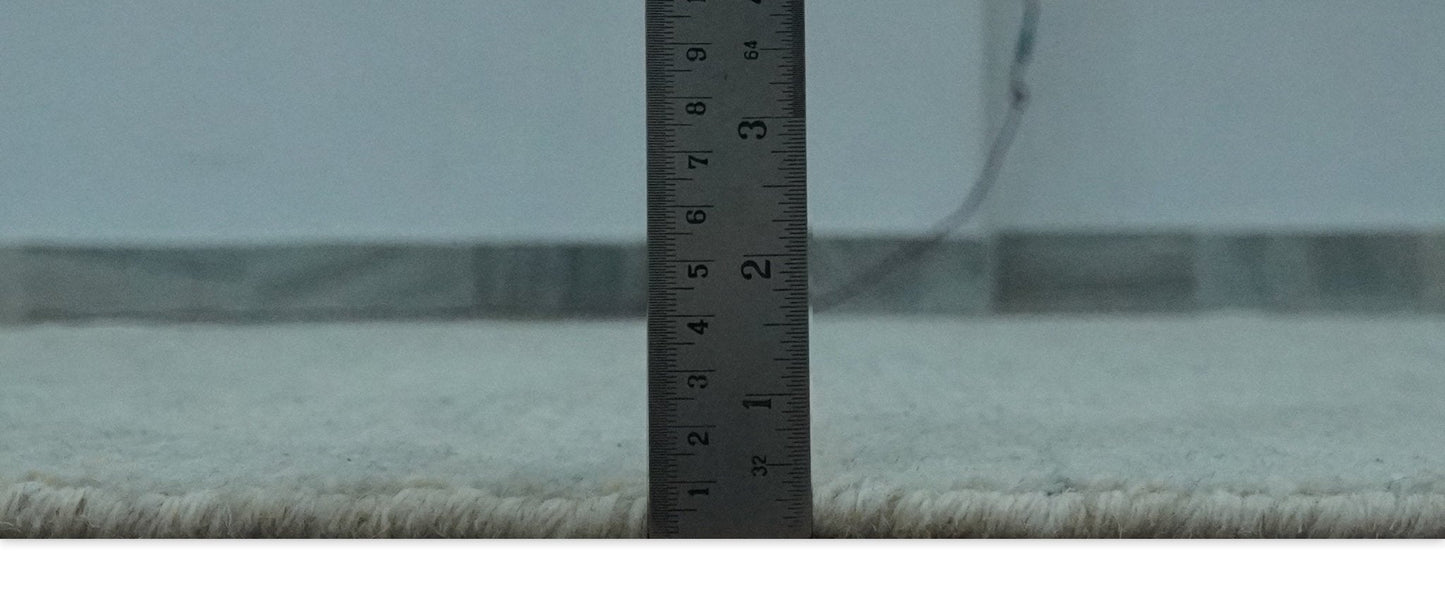 Custom Made Silver, Gray and Beige Stripes Design Hand Knotted wool Area Rug