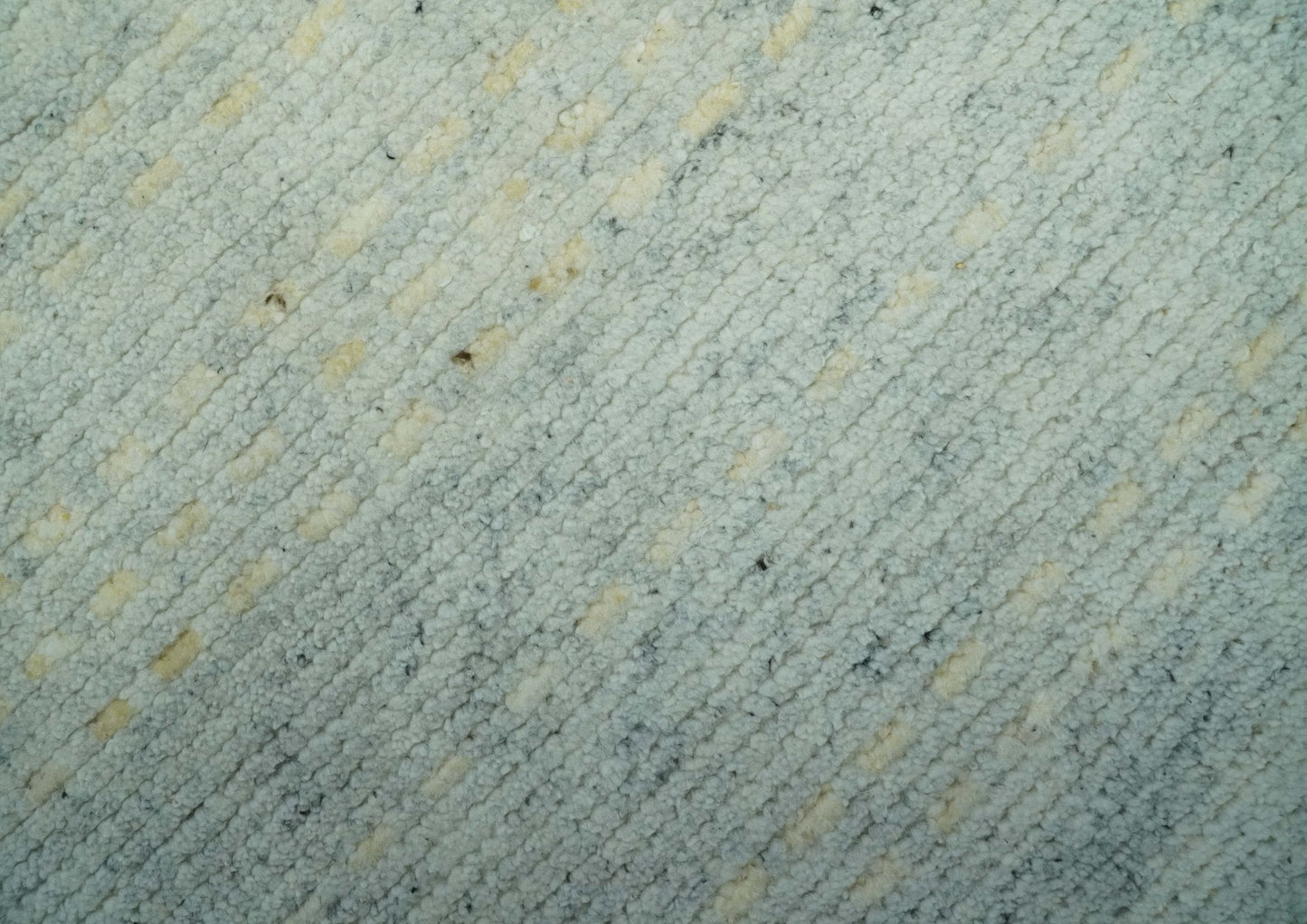 Custom Made Silver, Gray and Beige Stripes Design Hand Knotted wool Area Rug