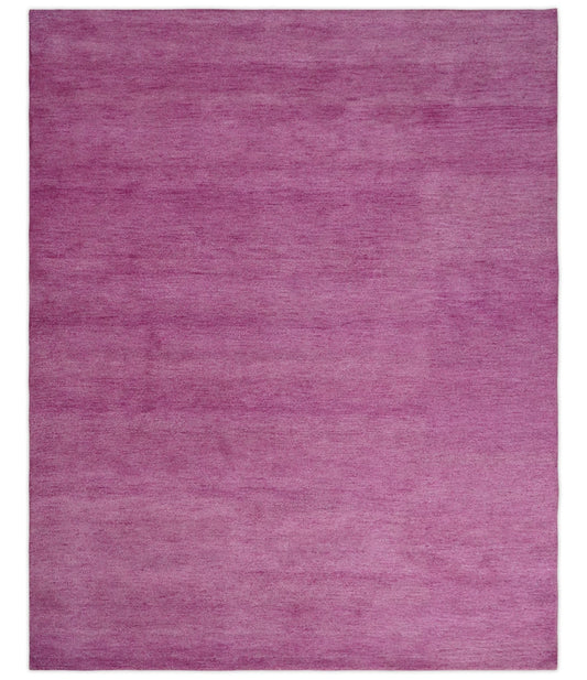 Custom made Solid Plane Purple Woolen Hand Tufted Multi Size wool area Rug