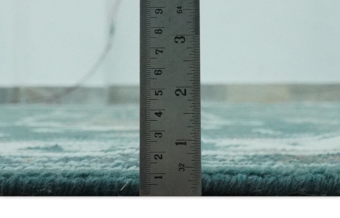 Custom Made Traditional Mamluk Design Teal, Ivory and Brown Hand Knotted wool Area Rug