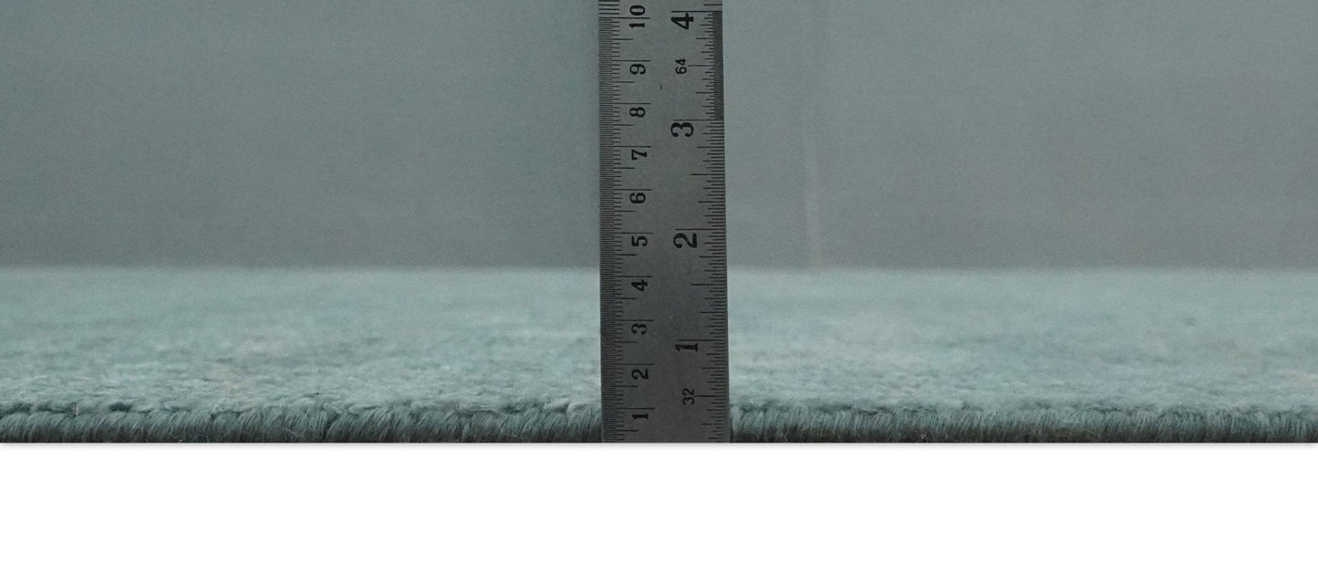 Custom Made Tree of Life Hand Knotted Teal and Beige Traditional Oushak Wool Area Rug