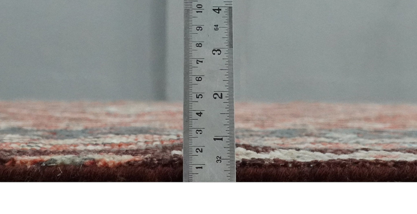 Custom Made Turkish Style Rust and Charcoal Traditional Medallion Hand knotted wool Area Rug