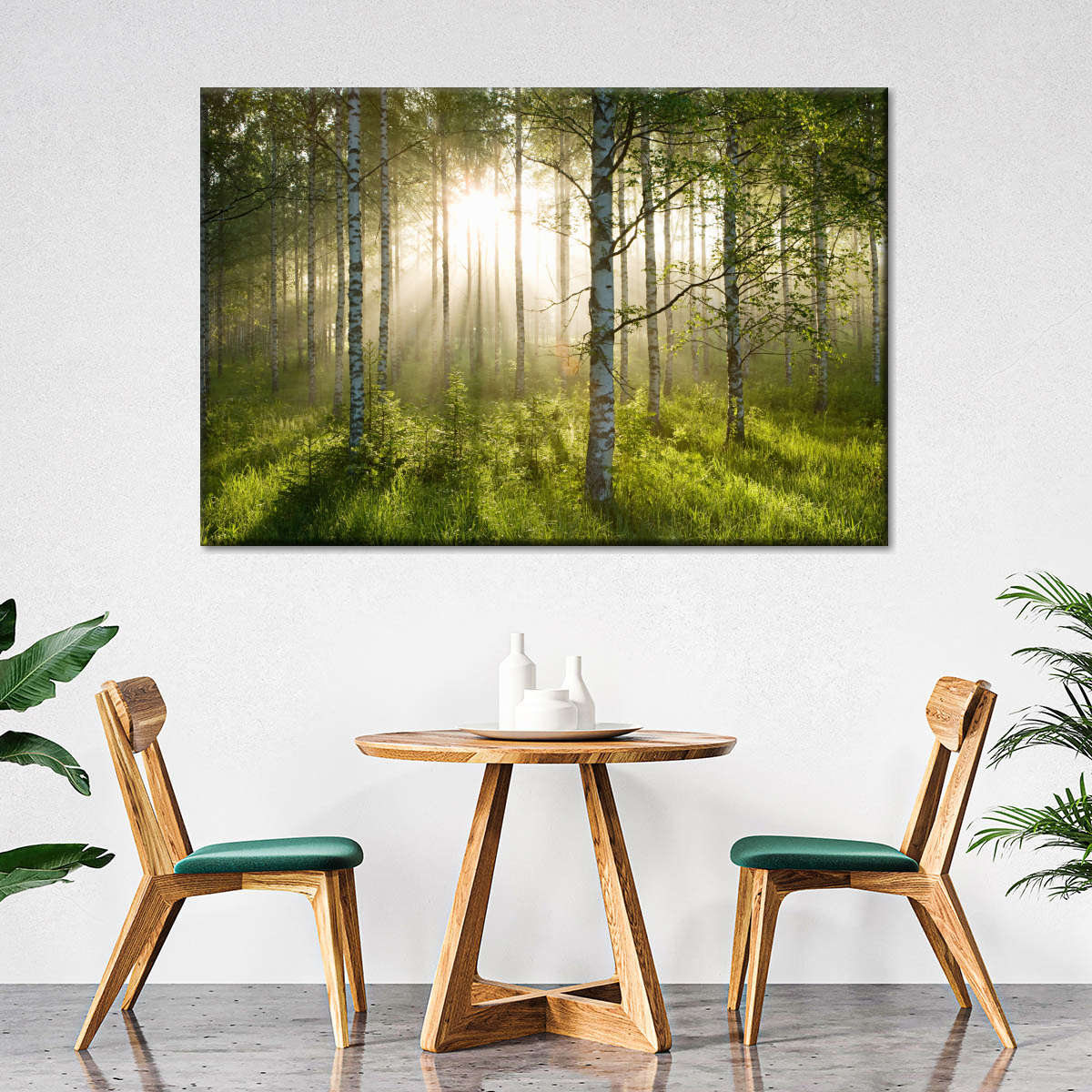 Birch Forest Sunlight Wall Art