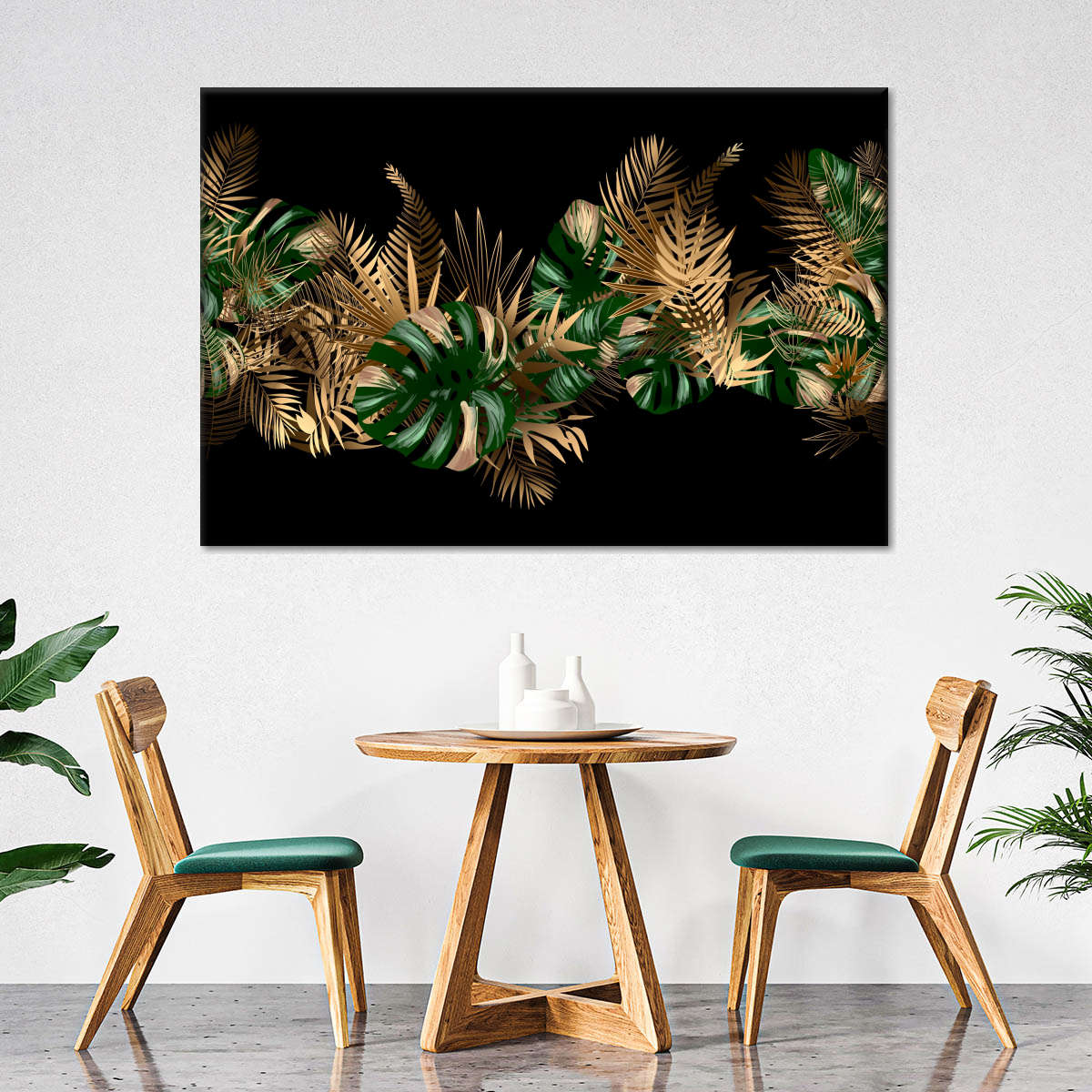 Gold And Green Leaves Wall Art