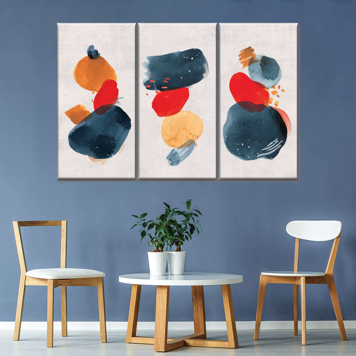 Watercolor Blotches Canvas Set Wall Art