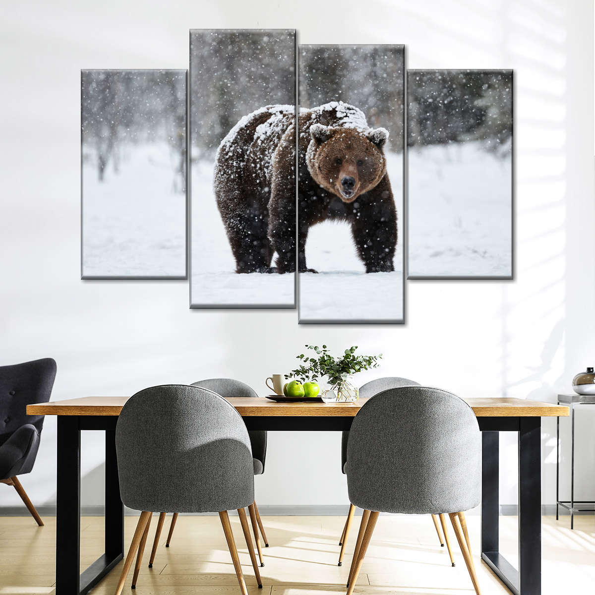 Winter Grizzly Bear Wall Art