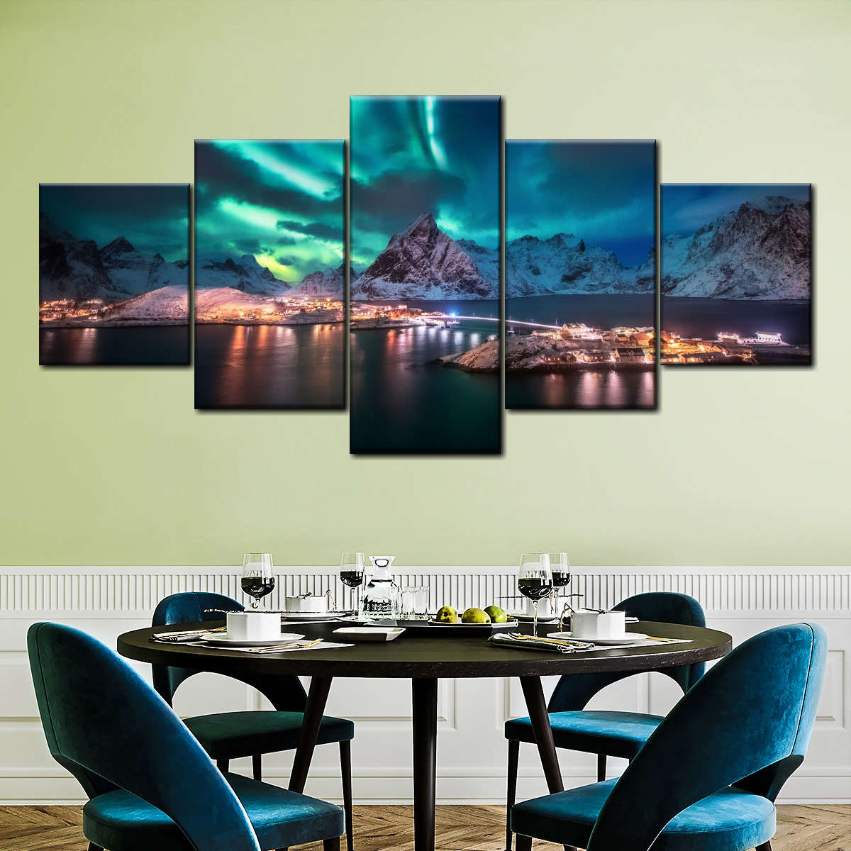 Lofoten Night Northern Lights Wall Art