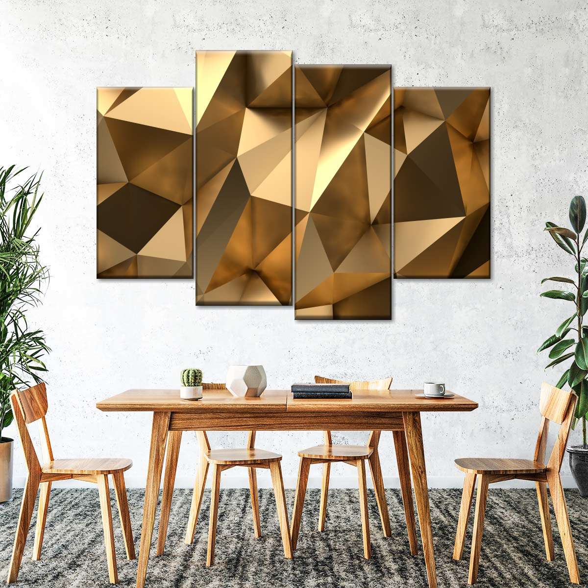 Golden Abstract Wall Art