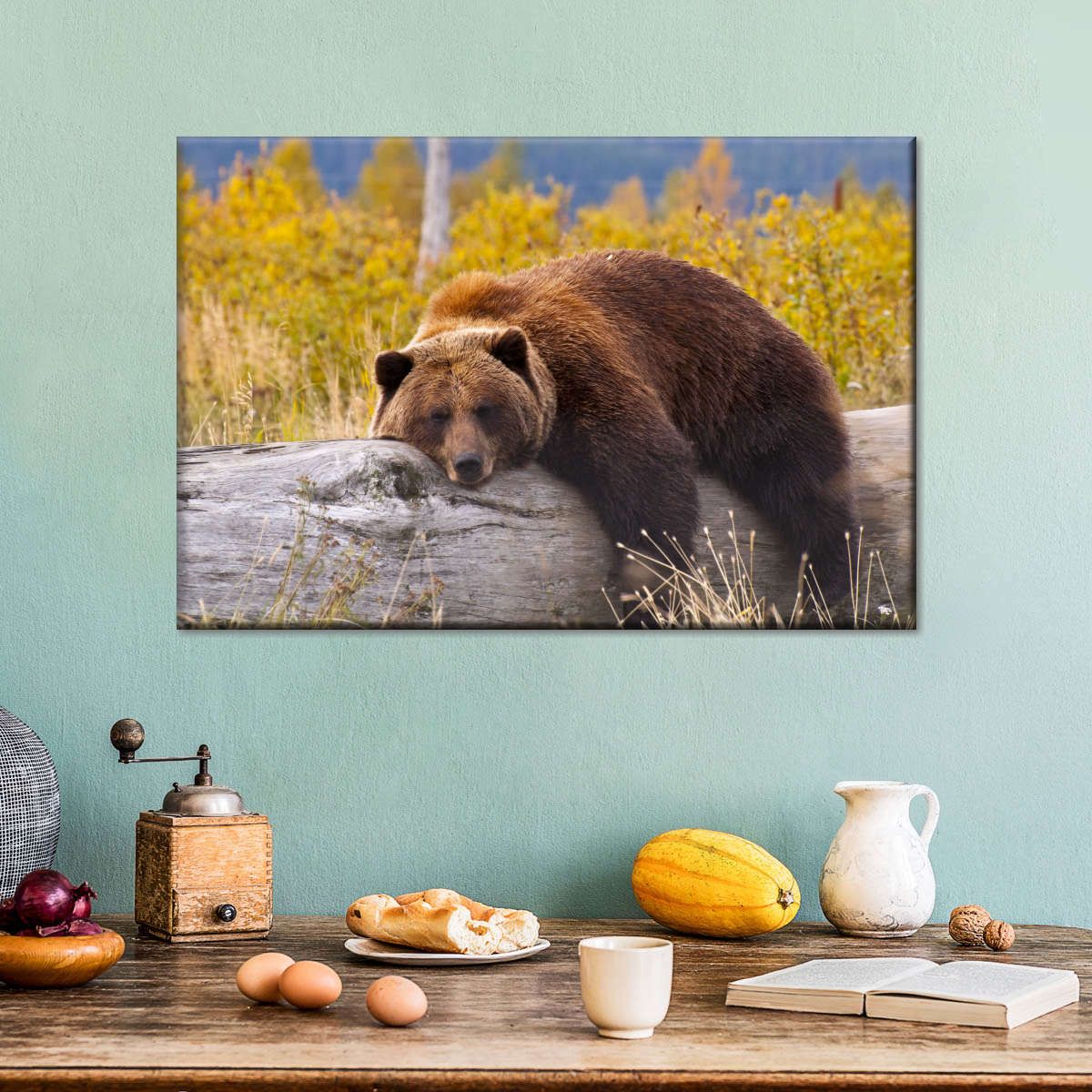 Resting Grizzly Bear Wall Art