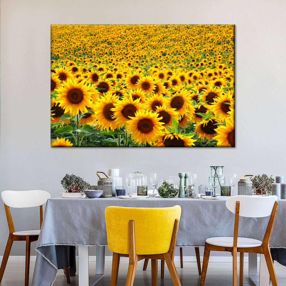 Endless Sunflower Field Wall Art