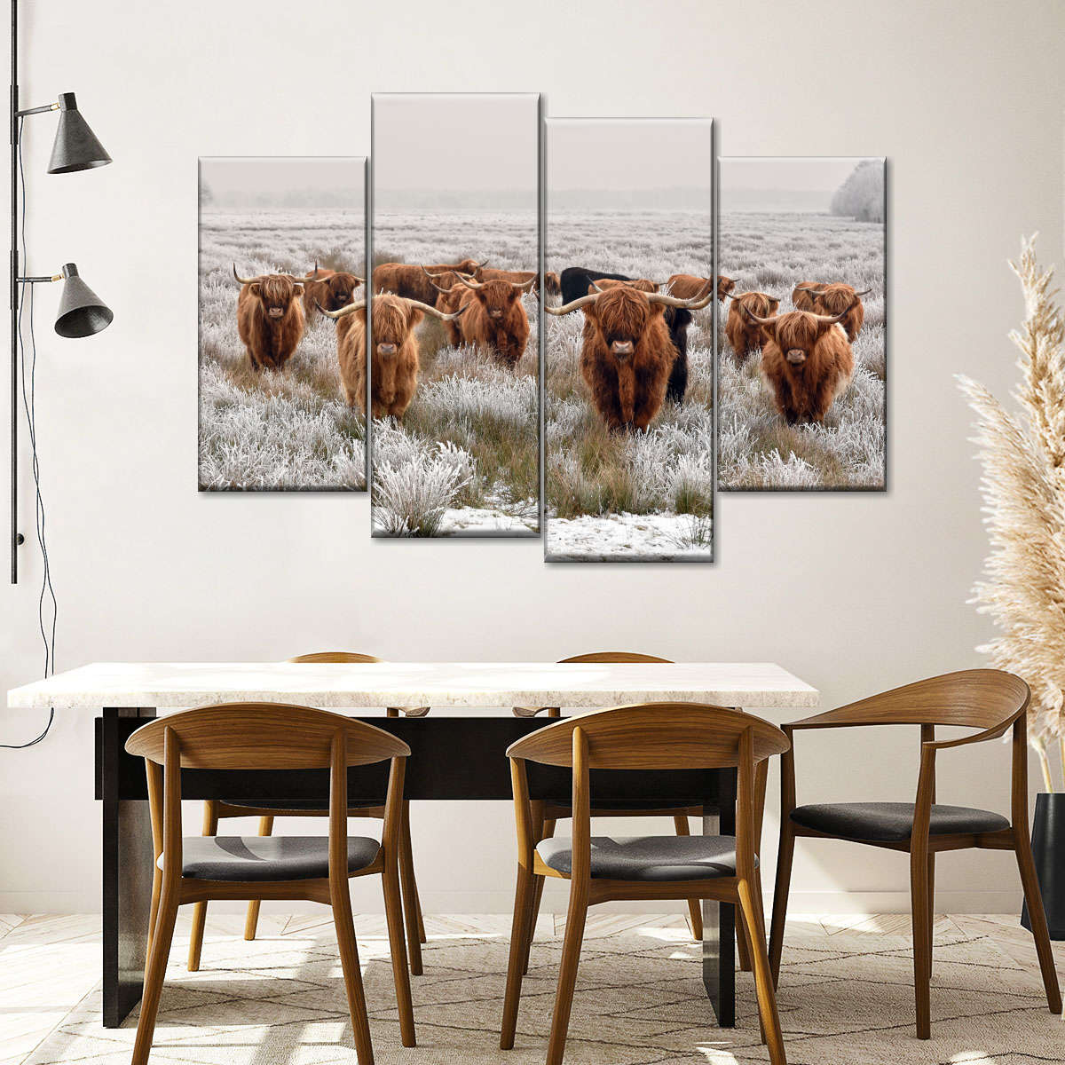 Winter Highland Cows Wall Art