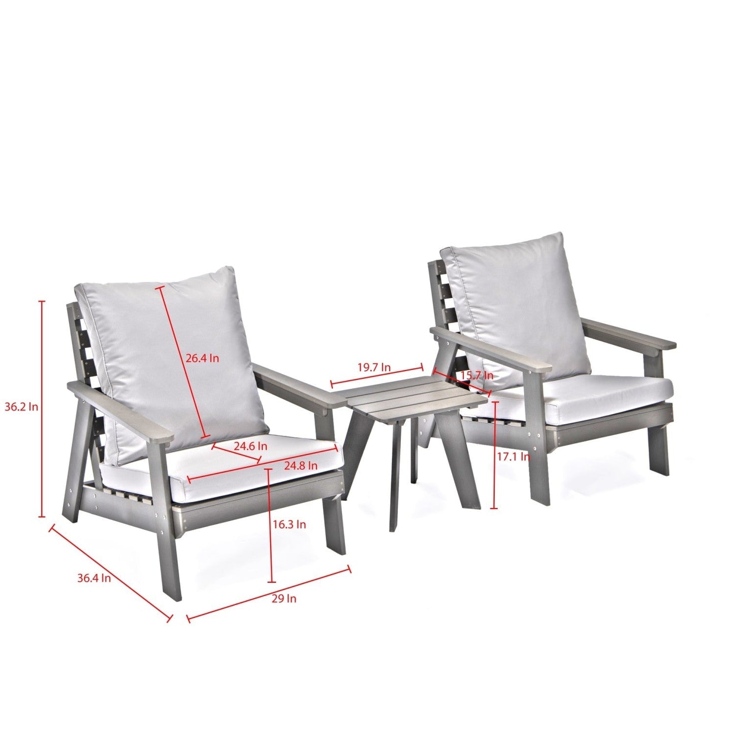 Estefany Outdoor 3pc Seating Group