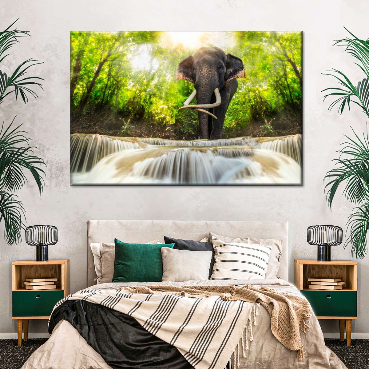 Waterfall Elephant Wall Art